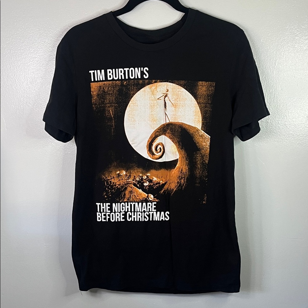 Disney Black Tee with Orange Nightmare Before Christmas Design